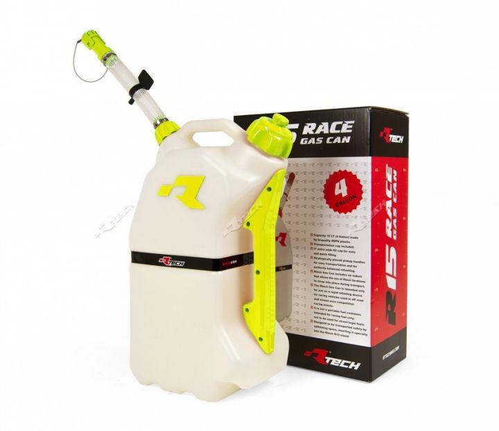 Rtech Plastics Rtech R15 Fuel Can 15ltr. White/ye, Rtech R-gascagi0017 Jug, Jerry Can