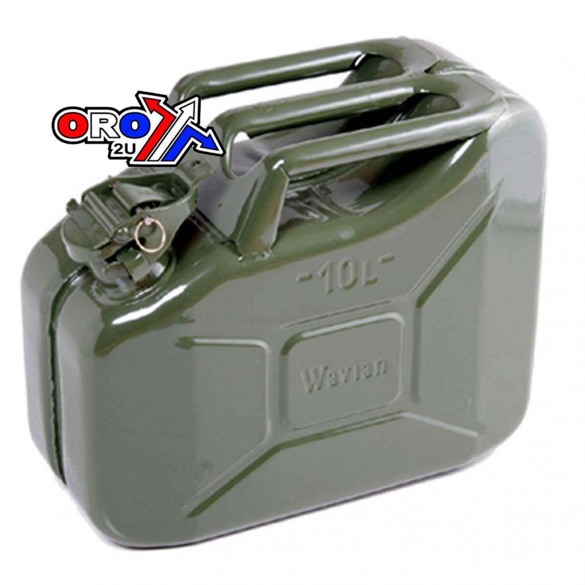 Tag-z Jerry Can Steel 10 Litre Khaki, Top Quality Steel Jerry Can, Jc0010kv, Fuel Can