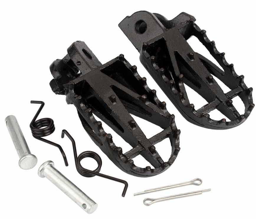 FIR Foot Pegs Steel Black YZ, Yamaha 87-96 YZ125 YZ250, WR