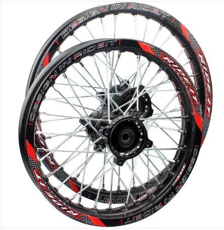FIR Wheel Set 1.85 X 14 & 1.60 X 17, 90cc 110cc 125cc 140cc CRF70 XR50 Pit Dirt Bik Bike Motorcycleblack