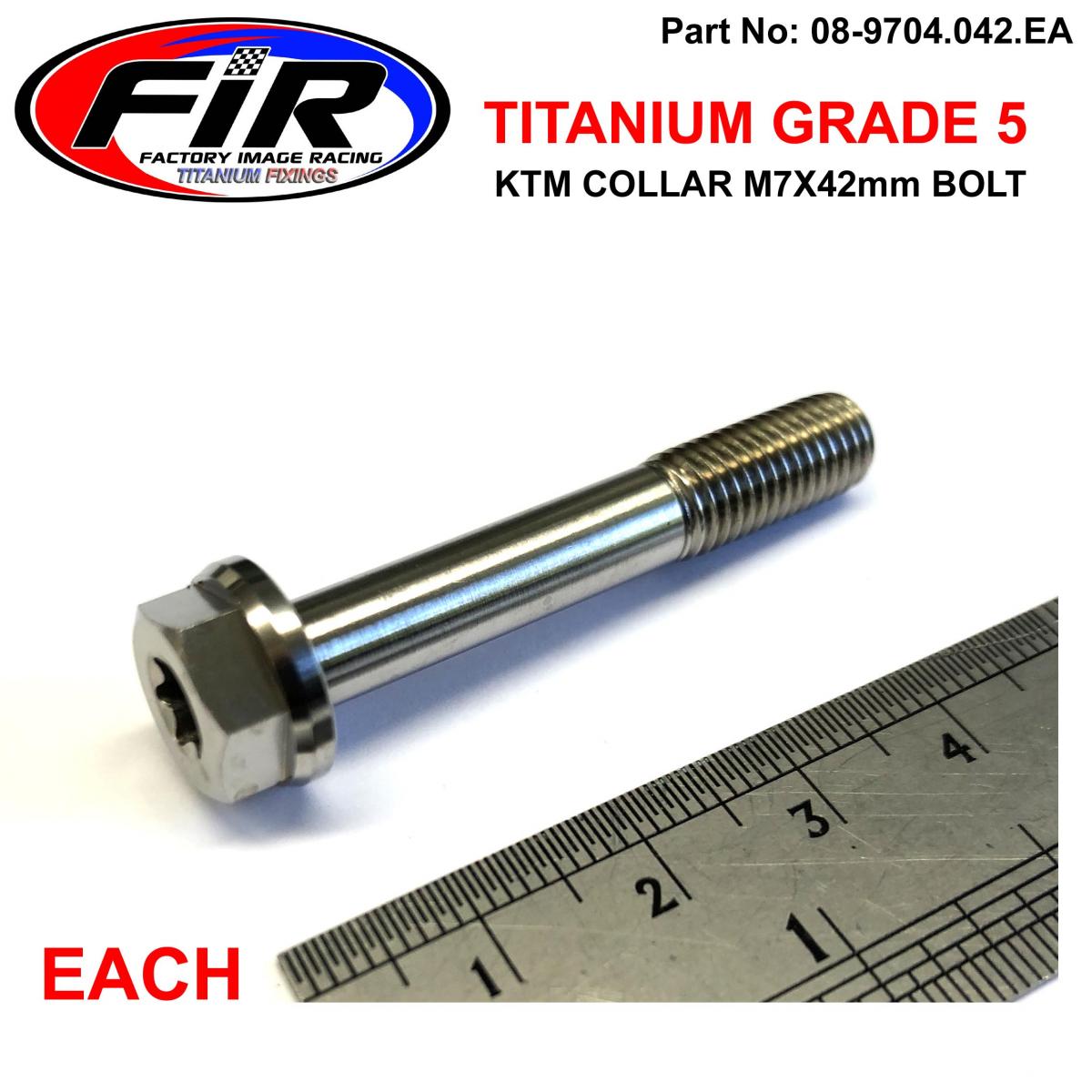 FIR Gr5 KTM Collar M7x42mm Bolt Ea, Titanium / Oem Ref :77330067242, / Each