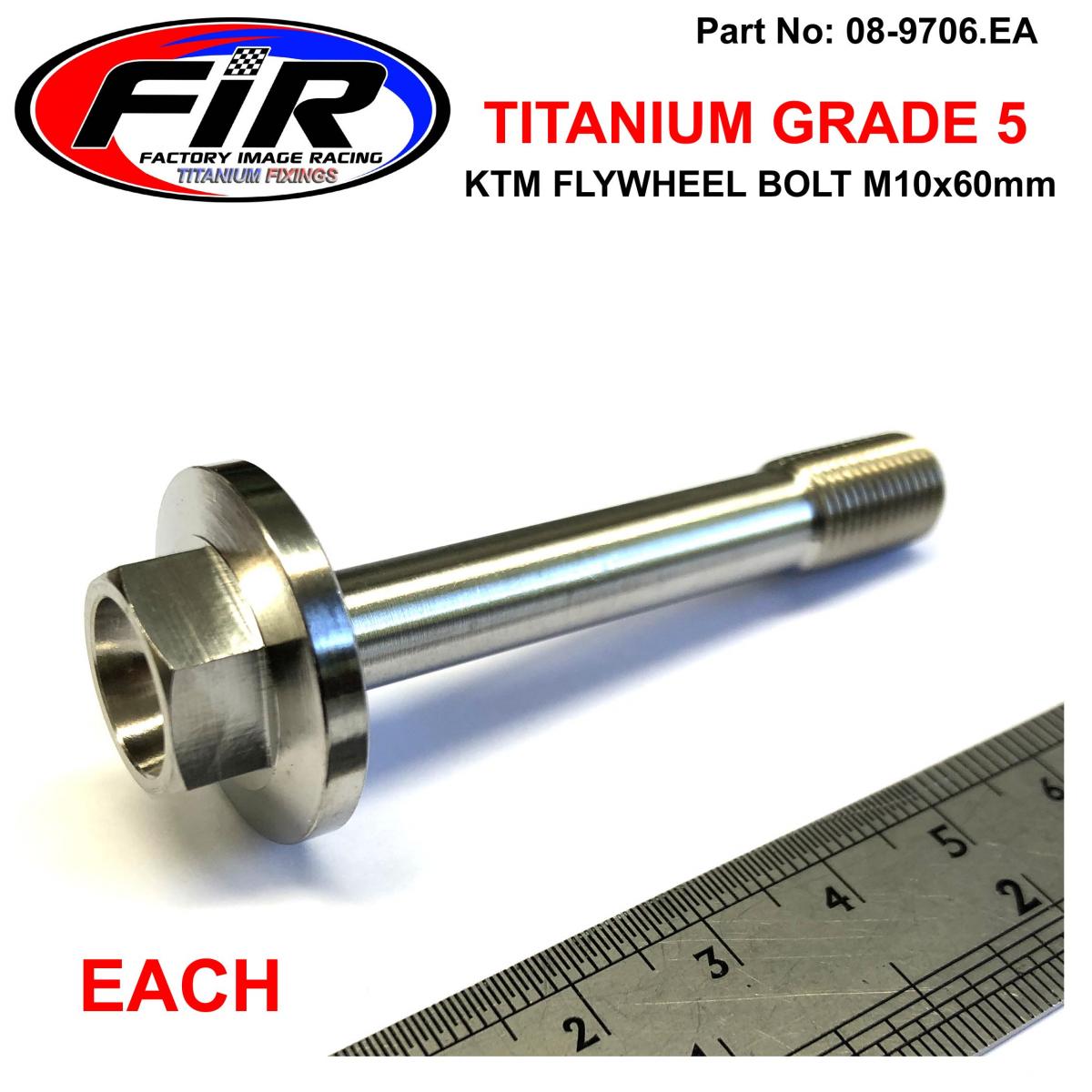 FIR Gr5 KTM Flywheel Bolt M10x60mm, 77339010100 / M10x1.00mm Pitch, / Each