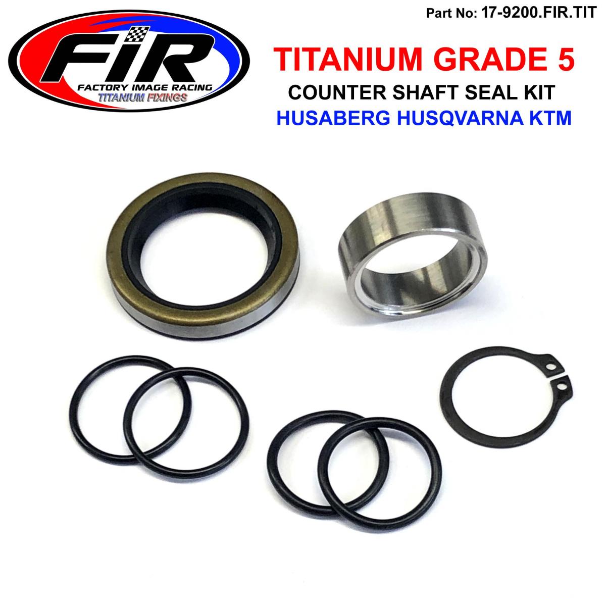 FIR Gr5 Counter Shaft Seal Kit KTM Husaberg 25x32x12mm Titanium Bush