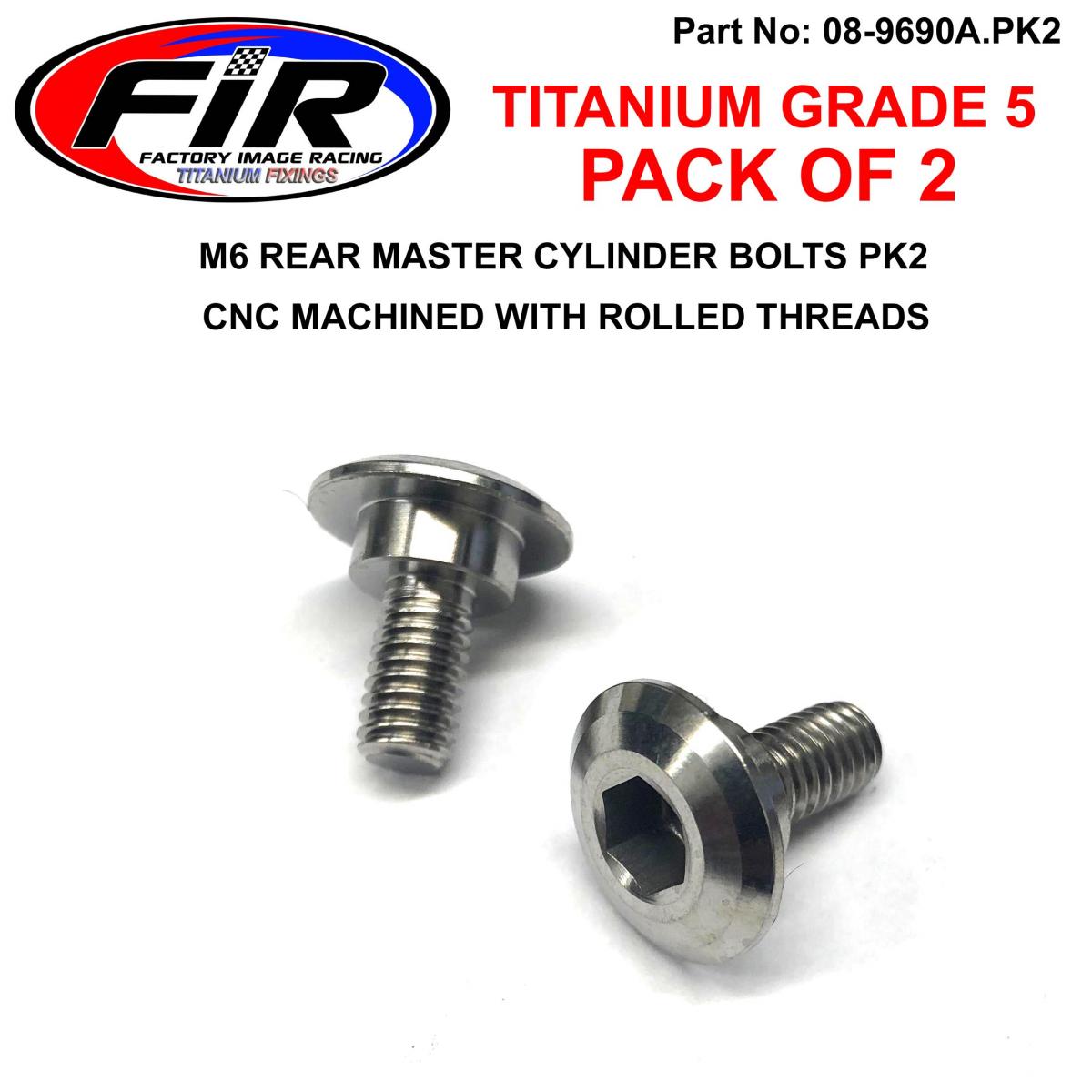 FIR M6 Rear Master Cyl Bolts Pk2, or Front Disc Cover, 90114-mac-780