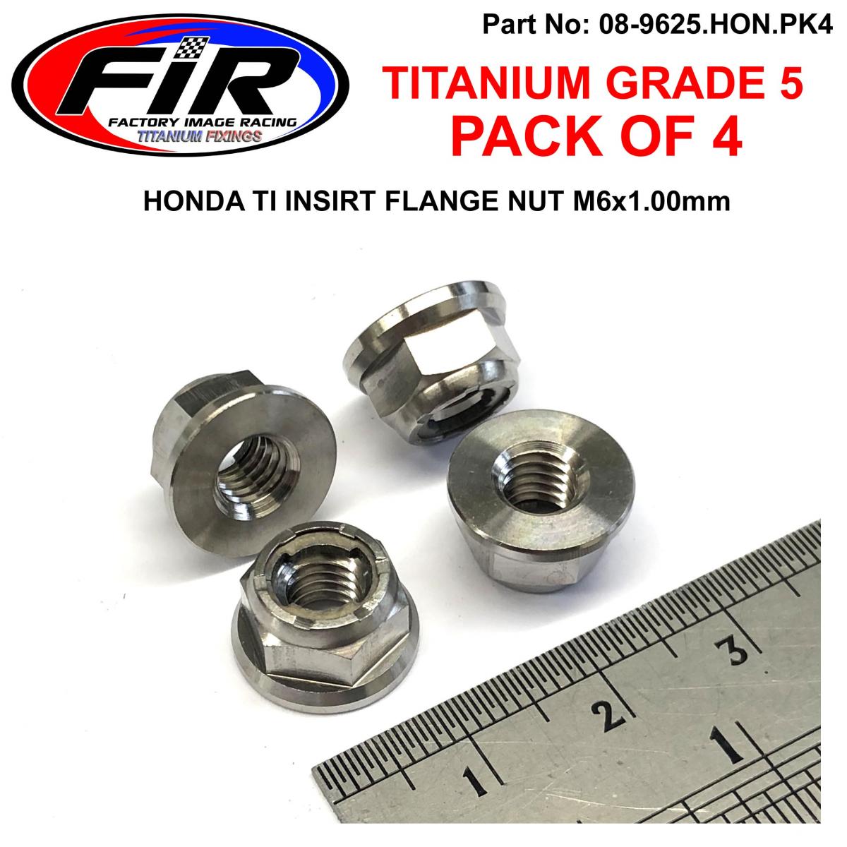 FIR Titanium Gr5 M6x1.00mm Nut, Ti Insert Flange / Grade 5 / Each