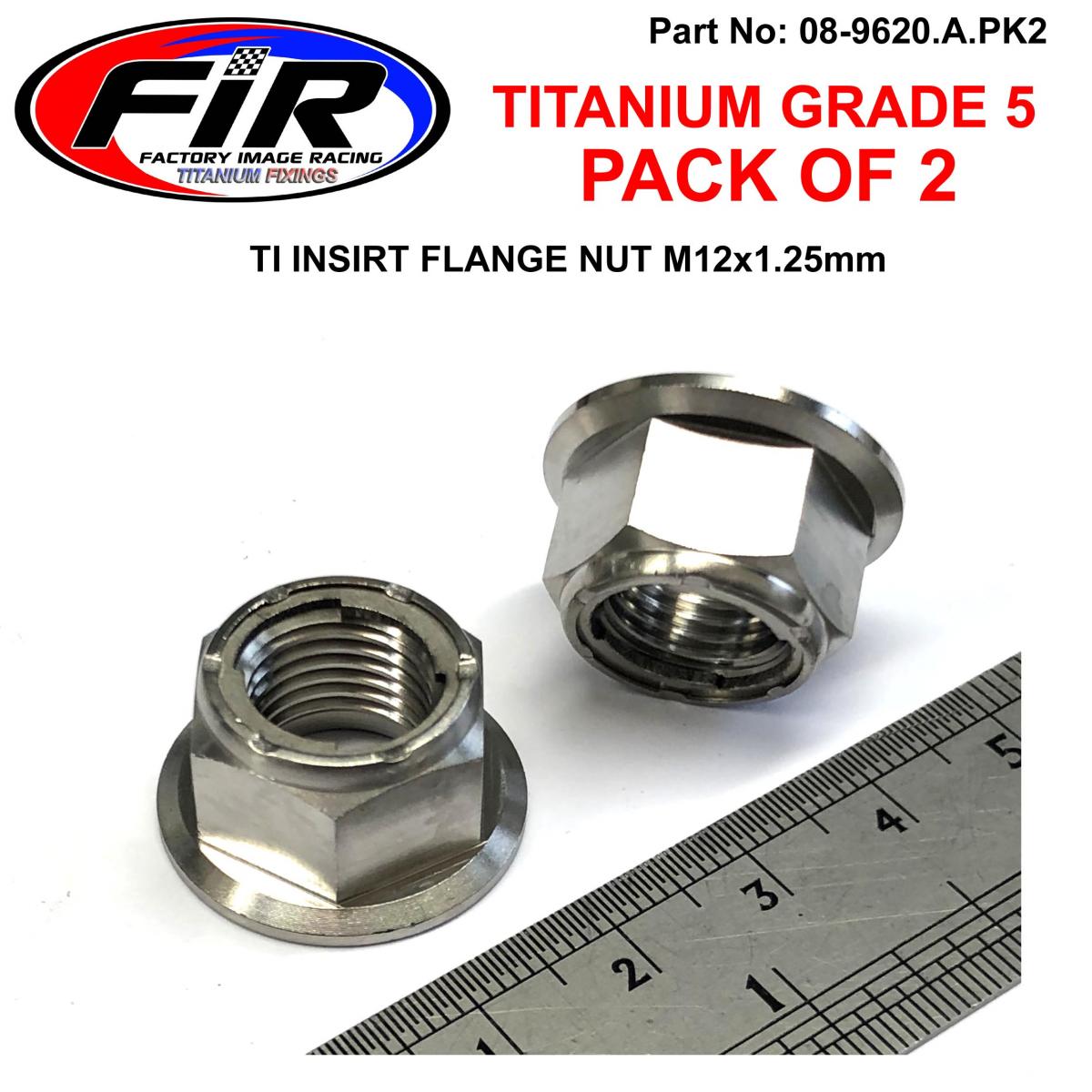 FIR Gr5 M12x1.25mm Lock Nut Pk2, Ti-gr5 Insert Lock Flange Nut, / Oem Honda 90305-krn-a30