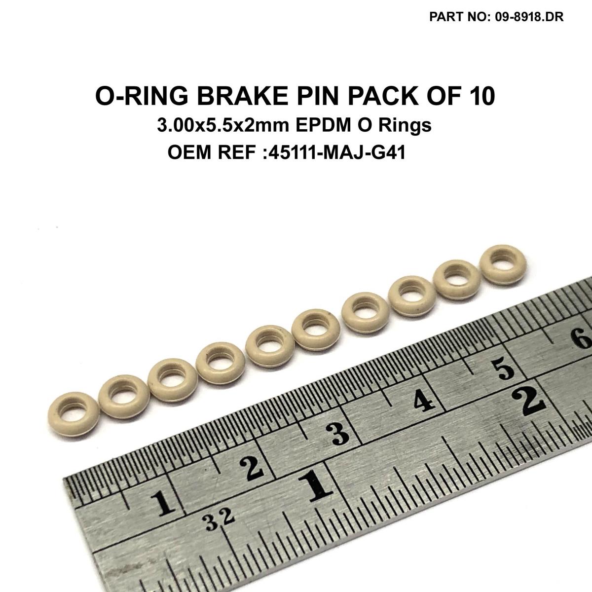 FIR O-ring Brake Pin Pack of 10, 3.00x5.5x2mm Epdm O Rings, 45111-maj-g41 45111majg41