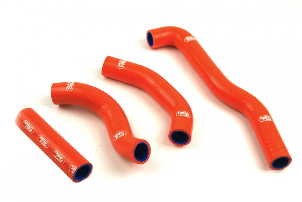 Samco Sport Coolant Hose 4 Piece Kit Orange 87-89 Kawasaki 250 KX Samco Sport Kaw-43-or