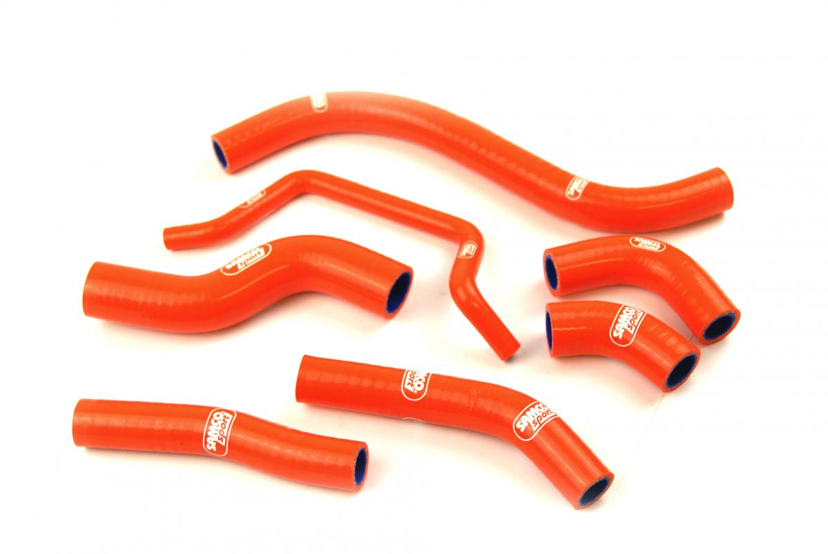 Samco Sport Coolant Hose 7 Piece Kit Orange 12-15 Kawasaki 450 KX Oem Design Samco Sport Kaw-59-or