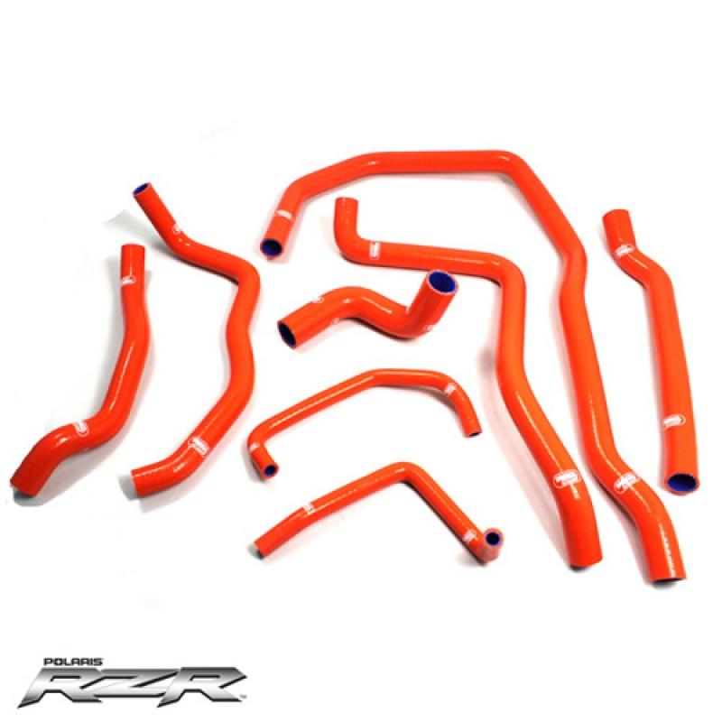 Samco Sport Coolant Hose 8 Piece Kit Orange 14-17 Polaris 1000 Ranger RZR Samco Sport Pol-3-or Nla
