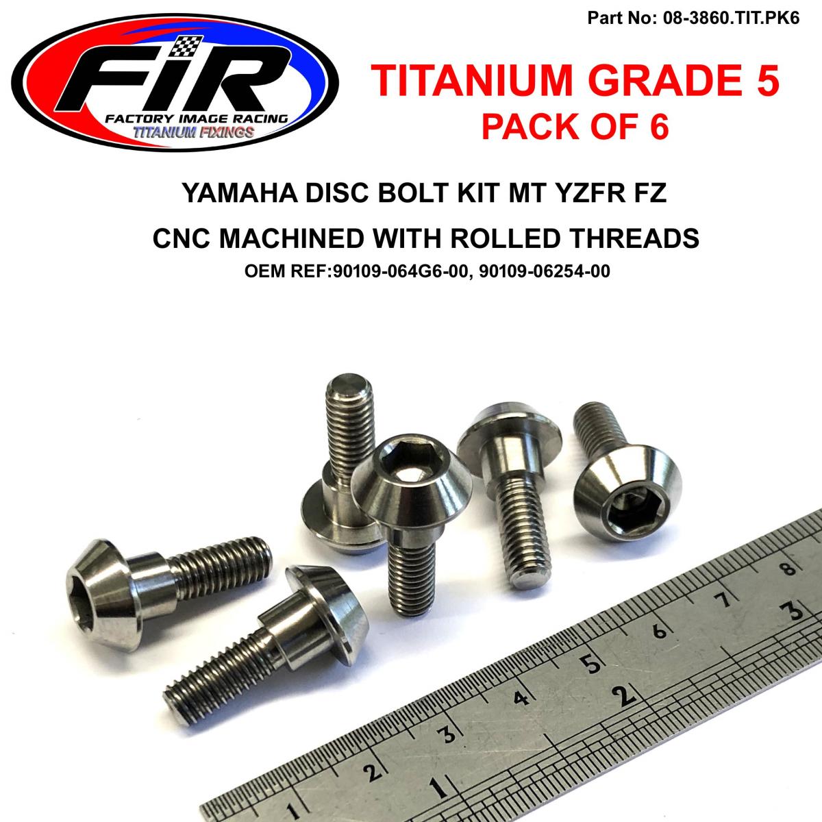 FIR Gr5 Yamaha Bolt Disc M6 / with Boss, Titanium / Pack 6 90109-064g6-00, 90109-06254-00