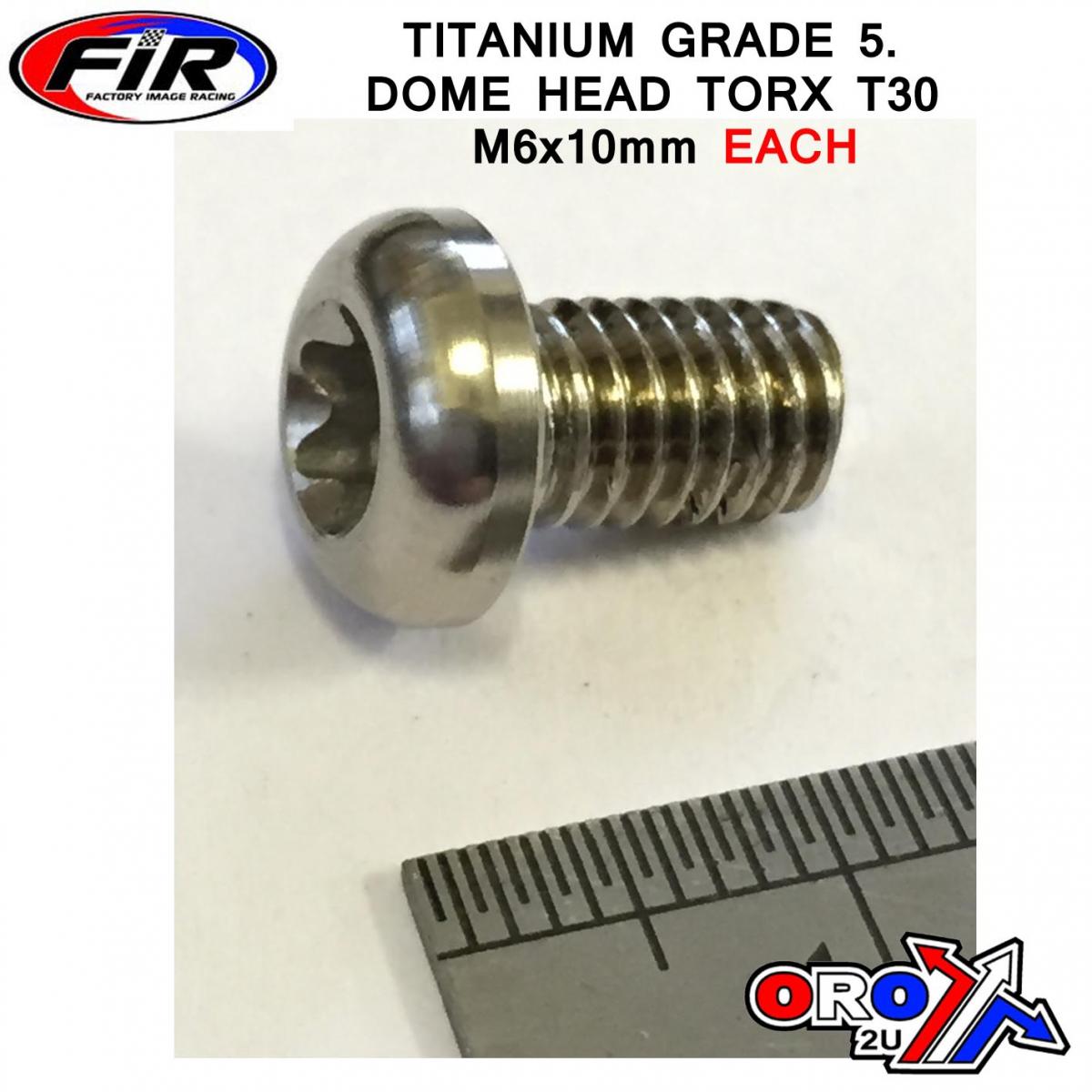 FIR Titanium Button Torx M6x10mm, Titanium Grade 5 / Each