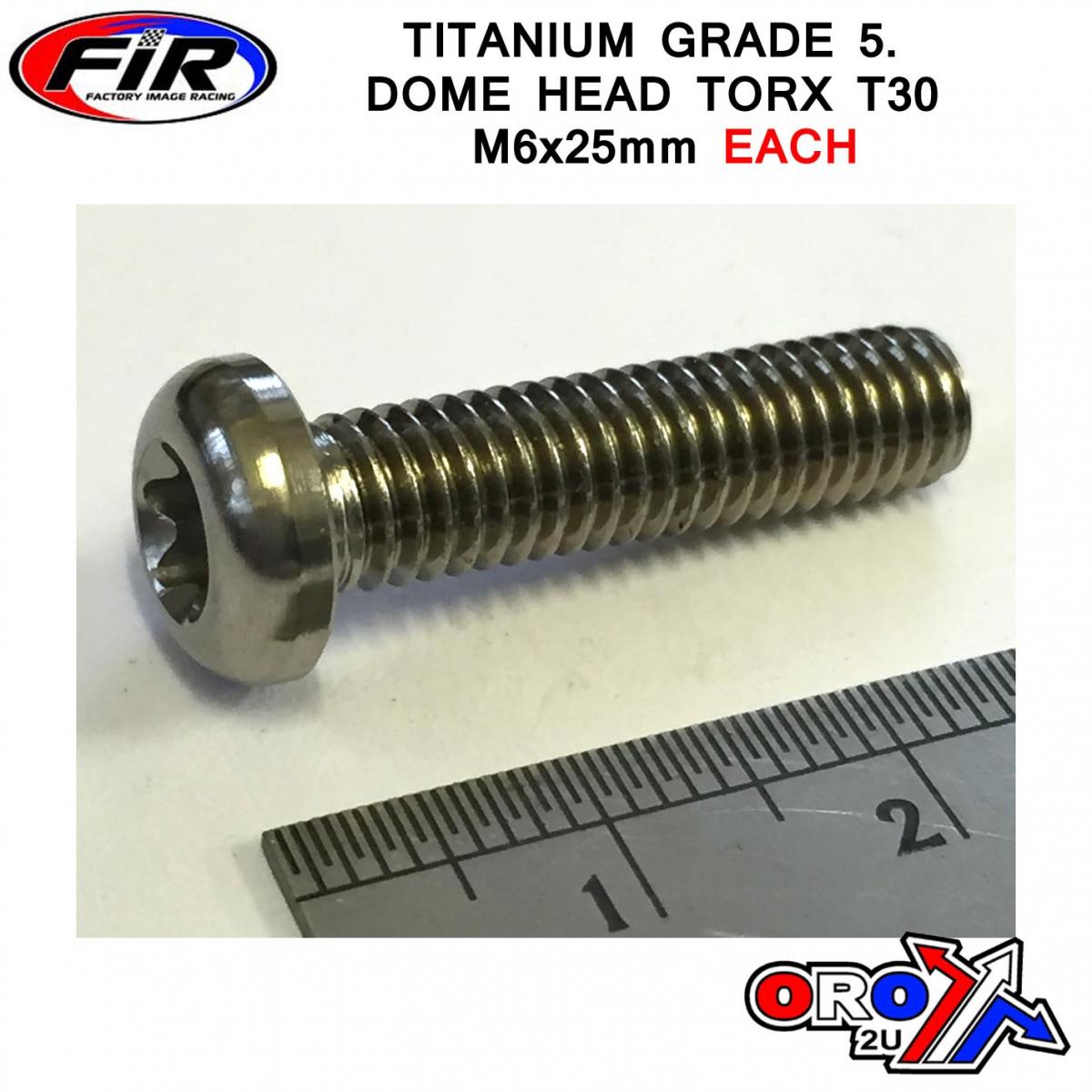 FIR Titanium Button Torx M6x25mm, Titanium Grade 5 / Each