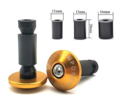 FIR Bar Ends 12-18mm Gold Anti Vibration Silder Plug Yamaha Kawasaki Honda