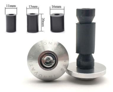 FIR Bar Ends 12-18mm Silver Anti Vibration Silder Plug Yamaha Kawasaki Honda