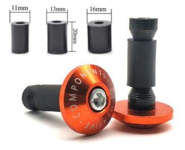 FIR Bar Ends 12-18mm Orange Anti Vibration Silder Plug Yamaha Kawasaki Honda
