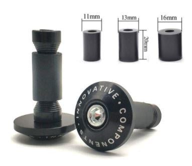 FIR Bar Ends 12-18mm Black Anti Vibration Silder Plug Yamaha Kawasaki Honda