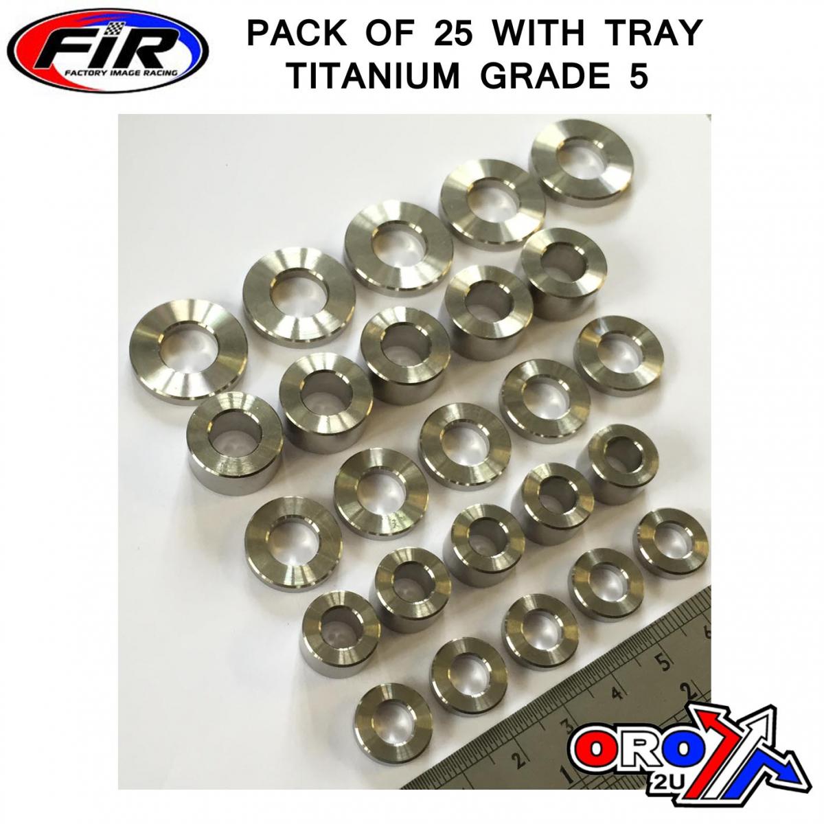FIR Titanium Spacer Kit 25pcs, Titanium Grade 5 / Pack of 25