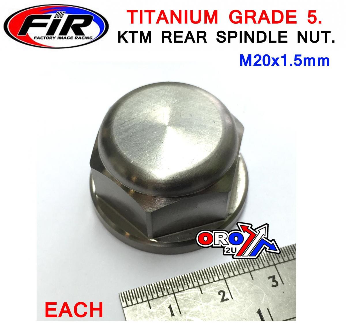 FIR KTM HUSQVARNA REAR SPINDLE NUT M20x1.5, TITANIUM GRADE 5 / EACH, OEM 50310099000 /