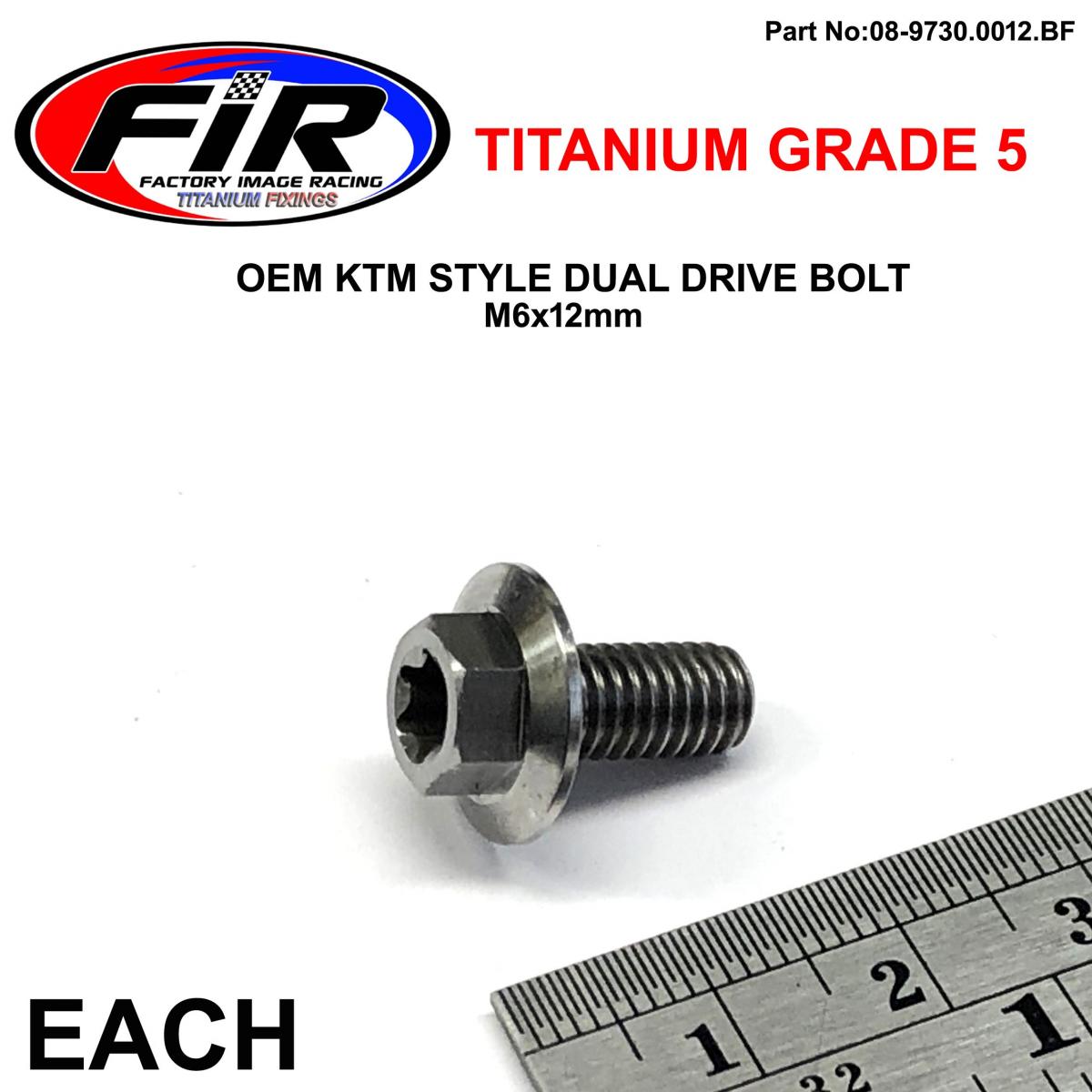 FIR Gr5 Dual/d KTM Bolt 6x12mm Ea, Titauium Grade / KTM Oem 0024060123