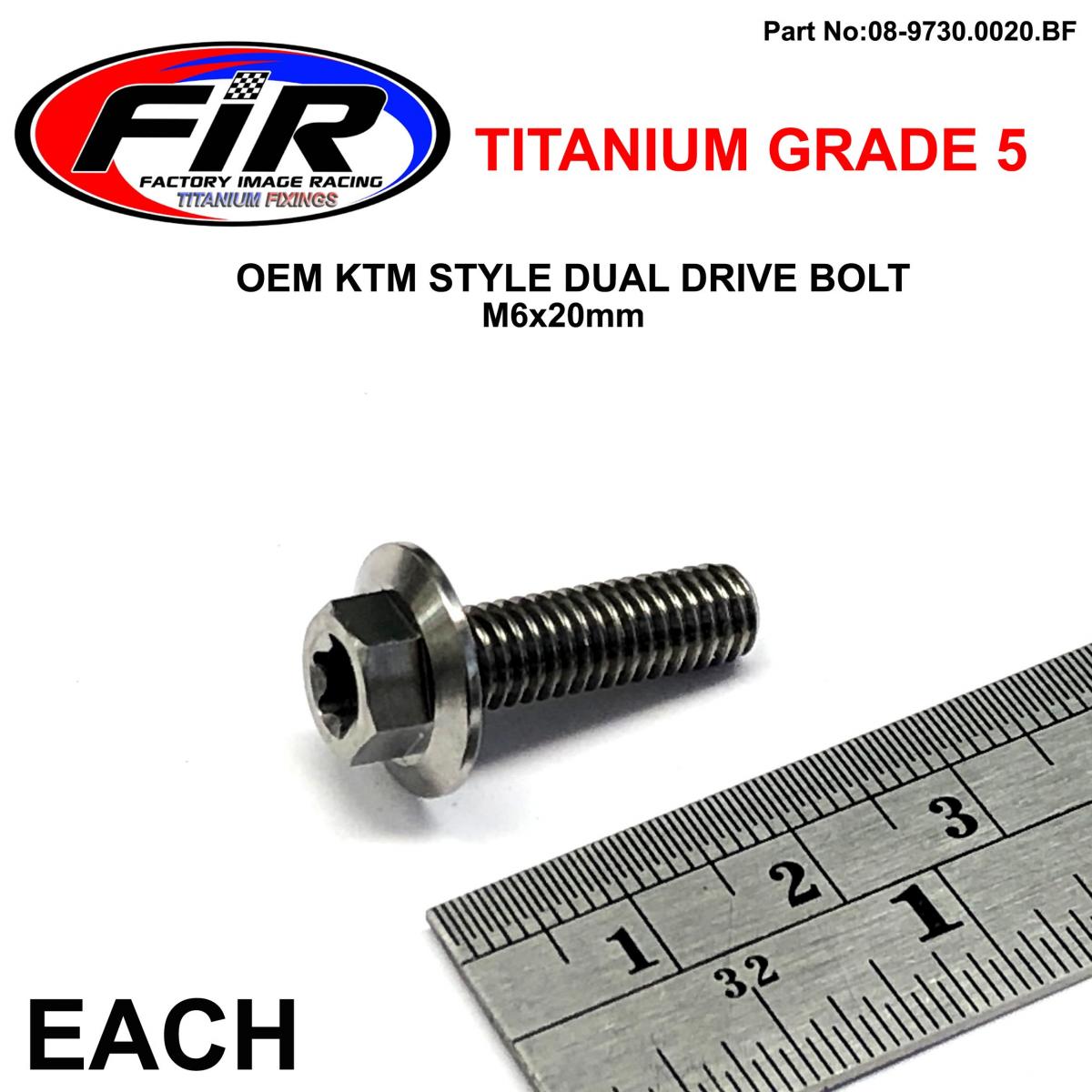 FIR Gr5 Dual/d KTM Bolt 6x20mm Ea, Titauium / KTM Oem 0014060203