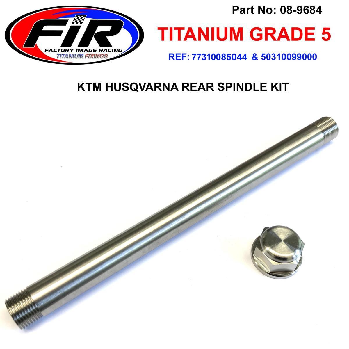 FIR KTM & Hus Enduro Rear Spindle Kit, Titanium Grade 5 / Each, Oem 77310085044 /