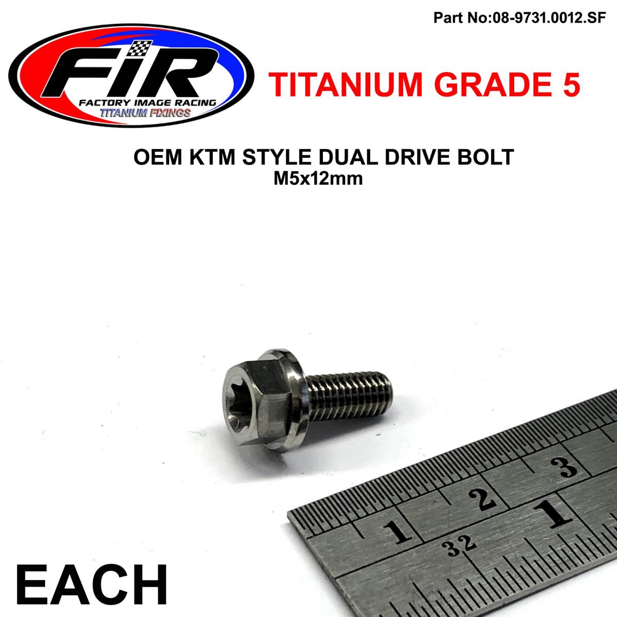 FIR Gr5 Dual/d KTM Bolt 5x12mm Ea, Titauium / KTM Oem 0015050123