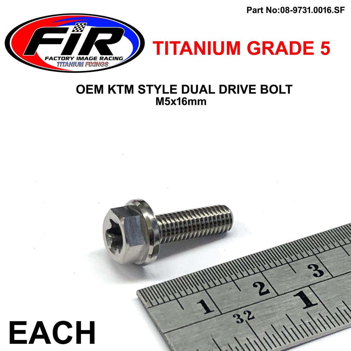 FIR Gr5 Dual/d KTM Bolt 5x16mm Ea, Titauium / KTM Oem 0015050163