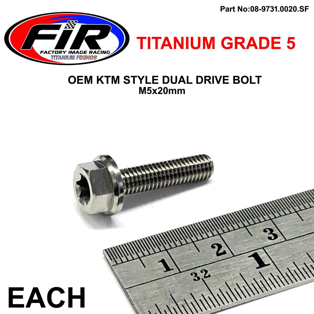 FIR Gr5 Dual/d KTM Bolt 5x20mm Ea, Titauium / KTM Oem 0015050203