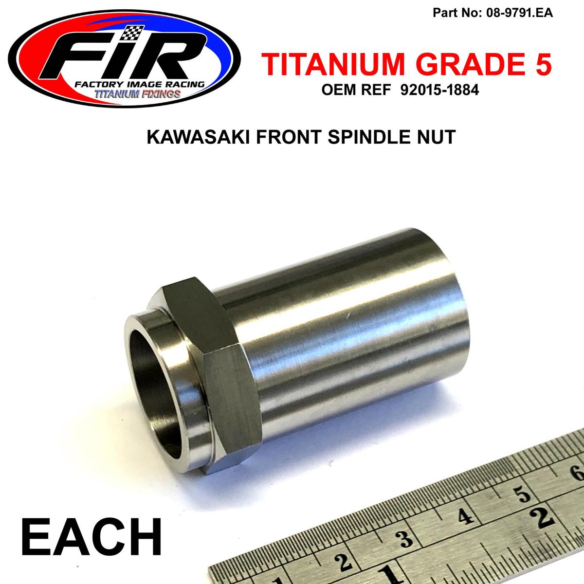 FIR Gr5 Front Spindle Nut KX500, 92015-1884 M18x1.50mm, KX 125 250 500 1993-2004