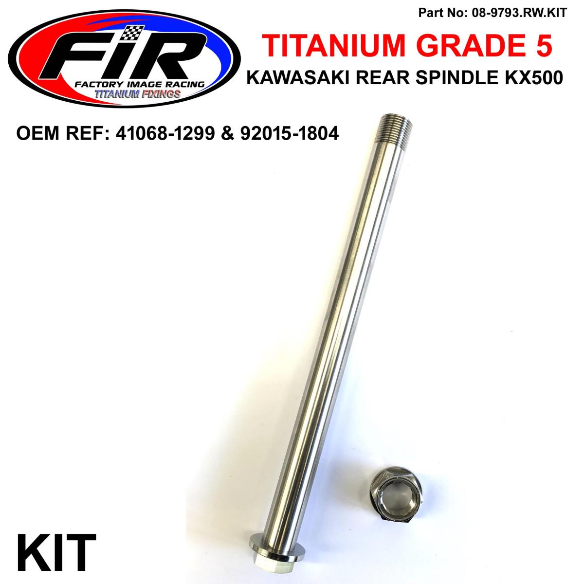 FIR Gr5 Rear Spindle Kit KX500 250 125, KX 41068-1299 & 92015-1804, Factroy Image Racing