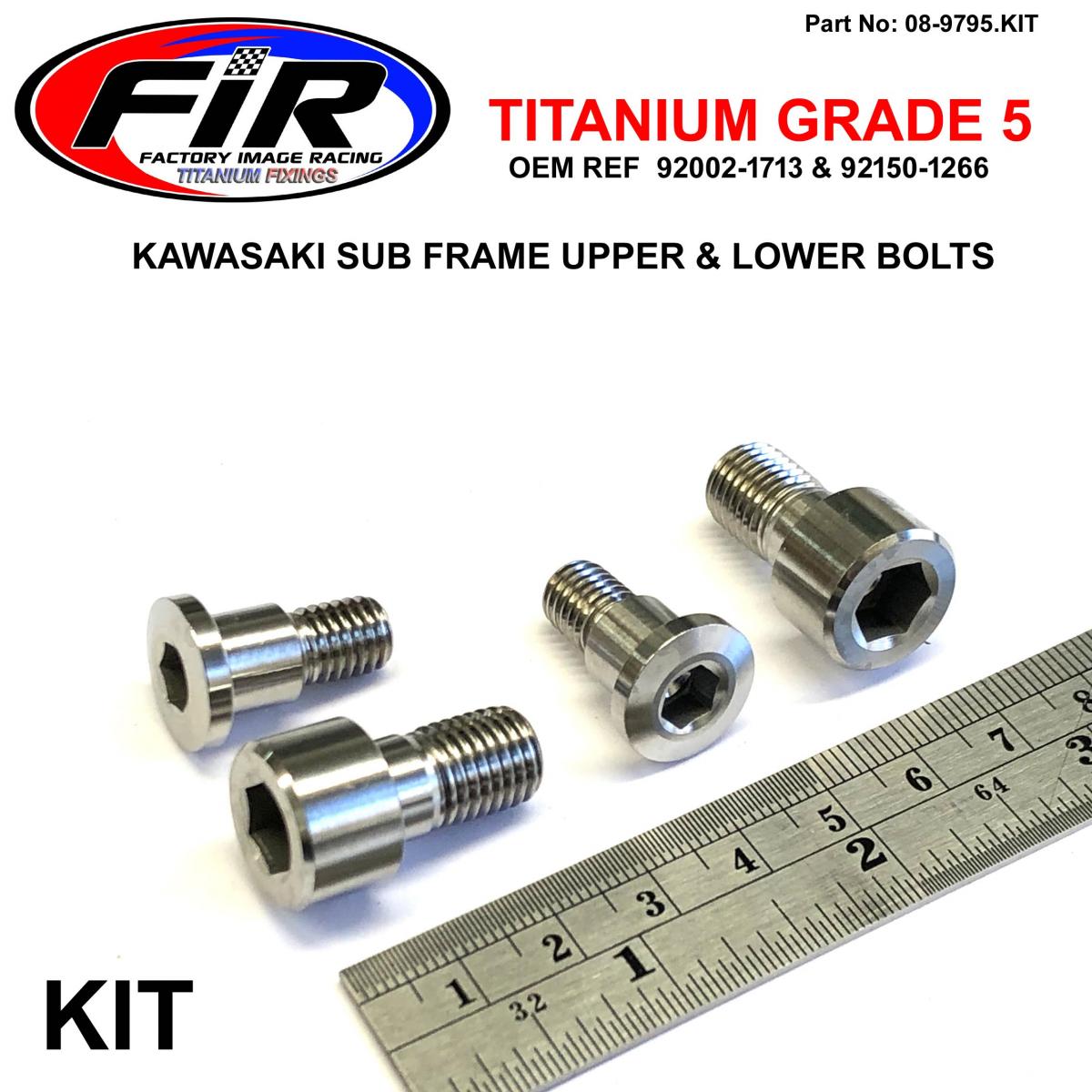 Tag-z Gr5 Sub Frame Bolt Kit KX500, Upper & Lower Fixings, 92002-1713 & 92150-1266