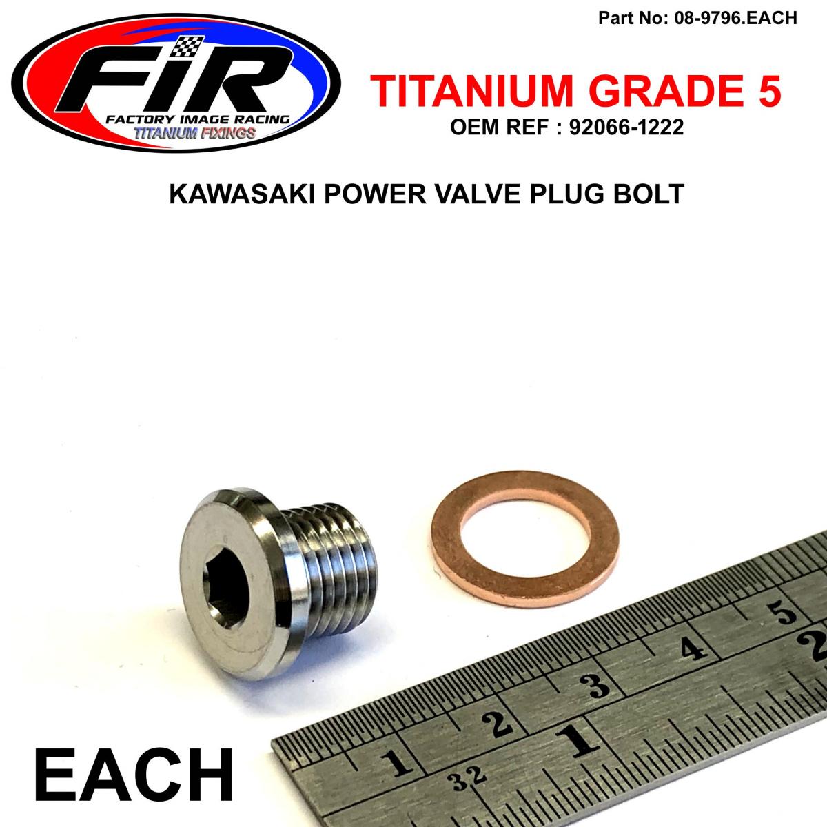 FIR Gr5 Cylinder Plug 12x10 KX500, 92066-1222 KX250 KX125 KLX650, Factroy Image Racing