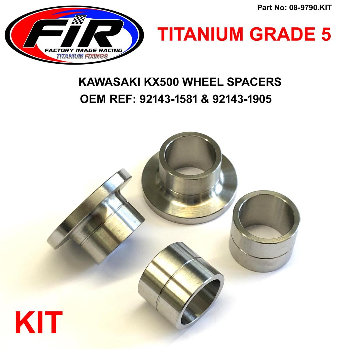 Tag-z Gr5 Fw & Rw Spacer Kit KX500, KX 125 250 500 / 1994>2004, 92143-1581 & 92143-1905