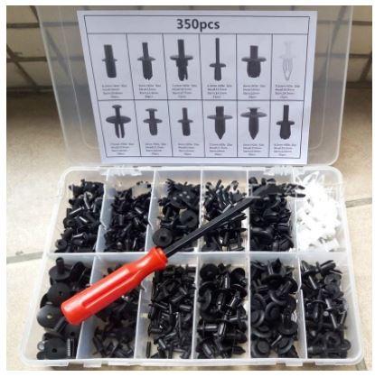 Dirt Racing 350 Piece Plastic Rivet Kit with Clip Wrench Tool Panel Clips