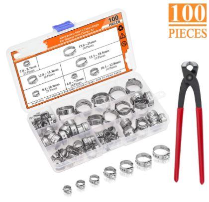 Dirt Racing 100pcs Clips Tool Clamp Set 6-21mm Stepless Fuel Line