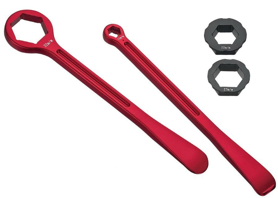 FIR Combo Lever / Socket Set, 32mm, 27mm 22mm Axles. 10mm, 12mm Axle Adjuster and Rim Lock Nut