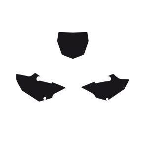 Blackbird Graphics Yamaha YZ125/250 2022 Pre Cuts, Blackbird 3231/20 Black, Number Board Backgrounds