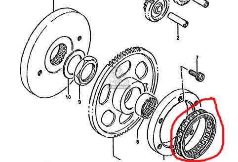 Dirt Racing One Way Starter Clutch Bearing [fits Into 12600-24830], Suzuki LS650 S40 ST400V LS400F LS400U LS400P NK41 DR650 DR650RE Dr650rse DR650SE XF650