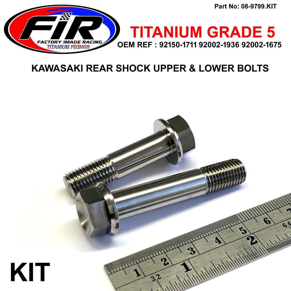 FIR Gr5 KX Upper & Lower Shock Bolts, KX125 250 & 500 92150-1711 92002-1936 92002-1675