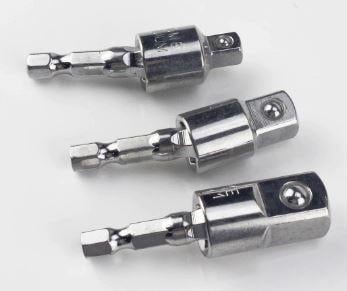 FIR 3pcs Electric Drill Socket Adapter Bit Driver 1/4 3/4 1/2