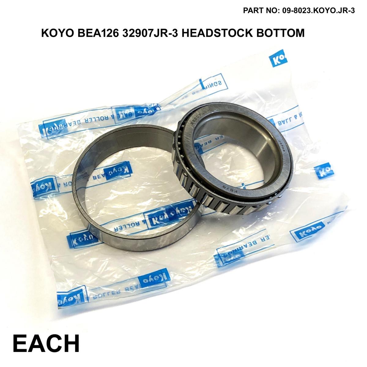 Koyo Bearings Bearing Taper 35x55x14 Koyo, 32907jr-3, BEA126, Headstock Bottom