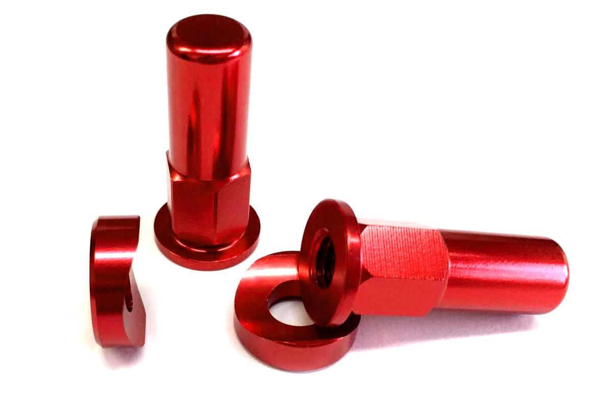 FIR Rim Lock Nut & Spacer Red