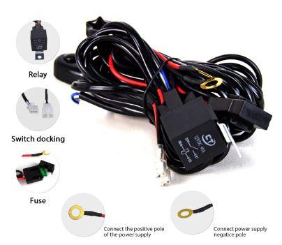 Dirt Racing Universal Led Spot Light Bar Wiring Loom, Fuse / Relay / Connectors / Switch