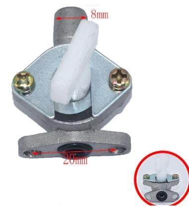 Dirt Racing Fuel Tape Petcock Universal Fits Carburetor Pocket Bike 47cc 49cc Engine Carb, Short Stub from Tank C-to-c 20mm Outlet for 8mm Hose