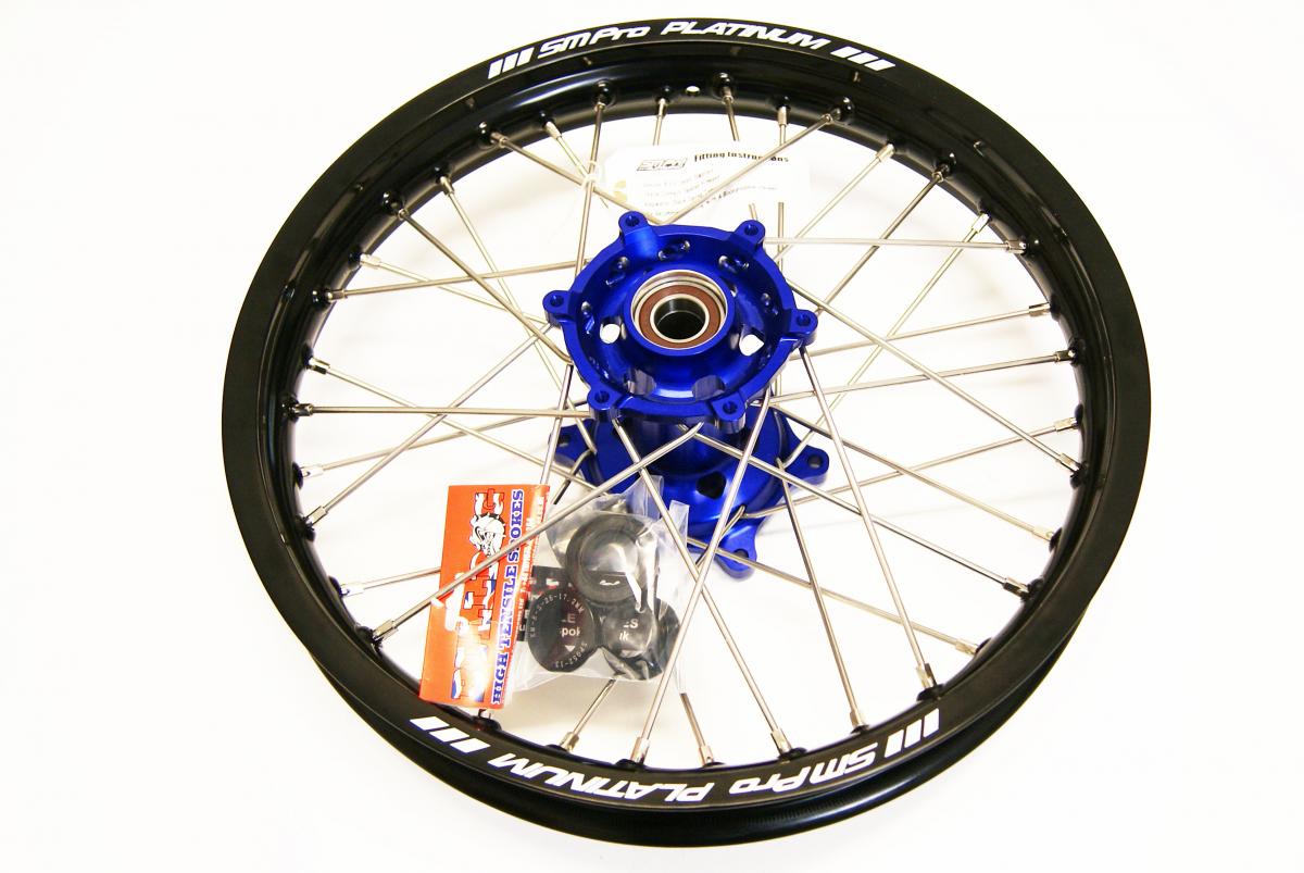 SM Pro 18x2.15 Wheel KTM Black/blue/silver, Gloss Black Rim, Blue Hub,silver Nipples, SP052.04.84.01.99 MX-5030
