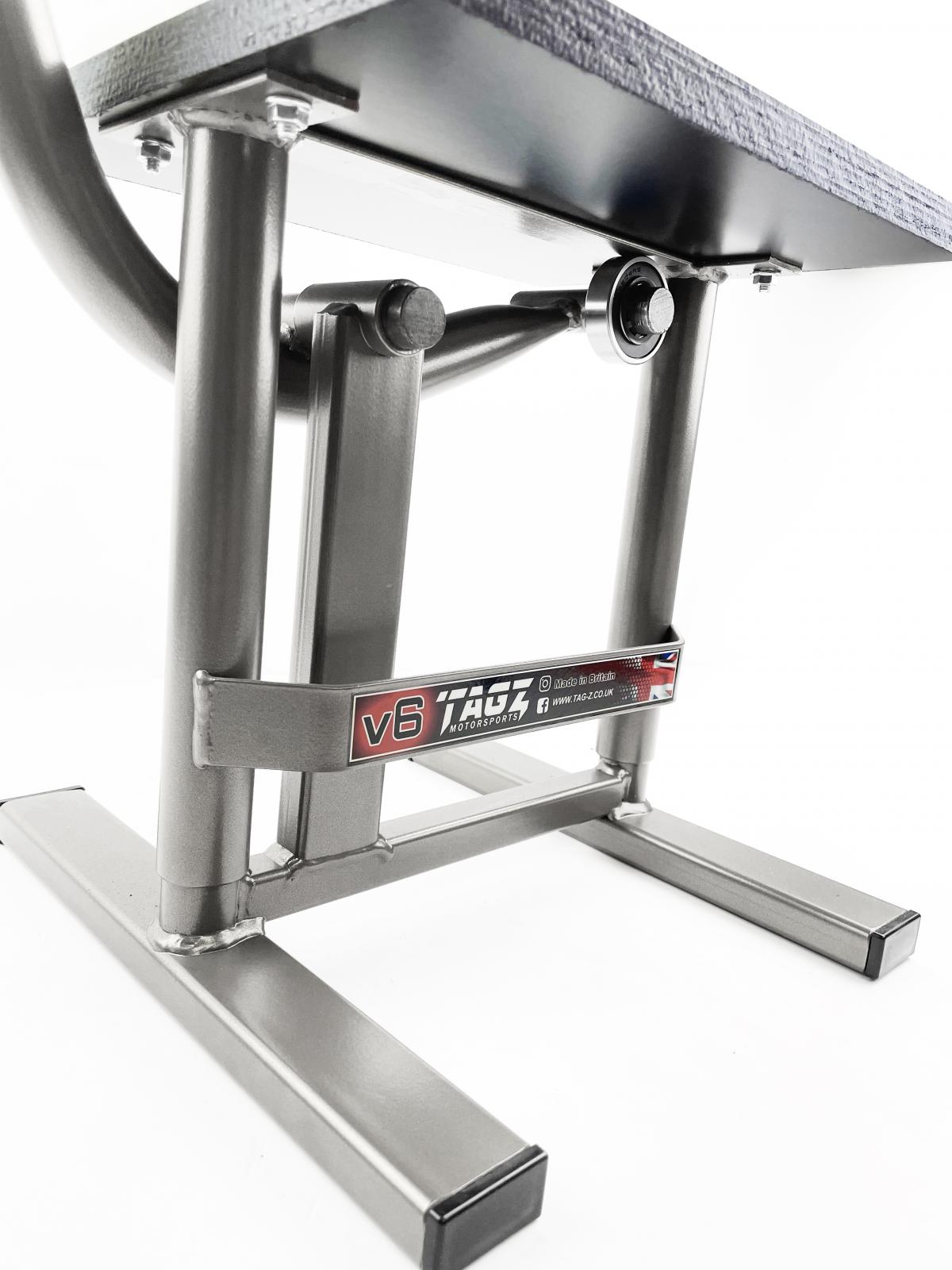 Tag-z Hd Jack-up-stand Twin Leg V5, MX & Enduro 125>625cc Silver, Large Stand 440mm High MX