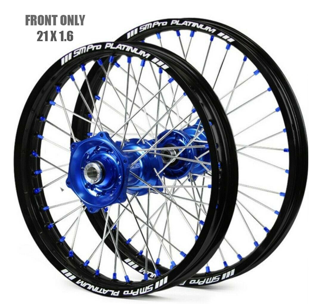SM Pro 21x1.60 Wheel KTM Matt Black/blue, MX-5000 Matt Black Rim, Blue Hub, SP157.04.80.51.04 Blue Nipples