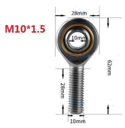 Dirt Racing Bearing Rod End M10x1.50 Male Lh, Heim, Rose Joint POSA10