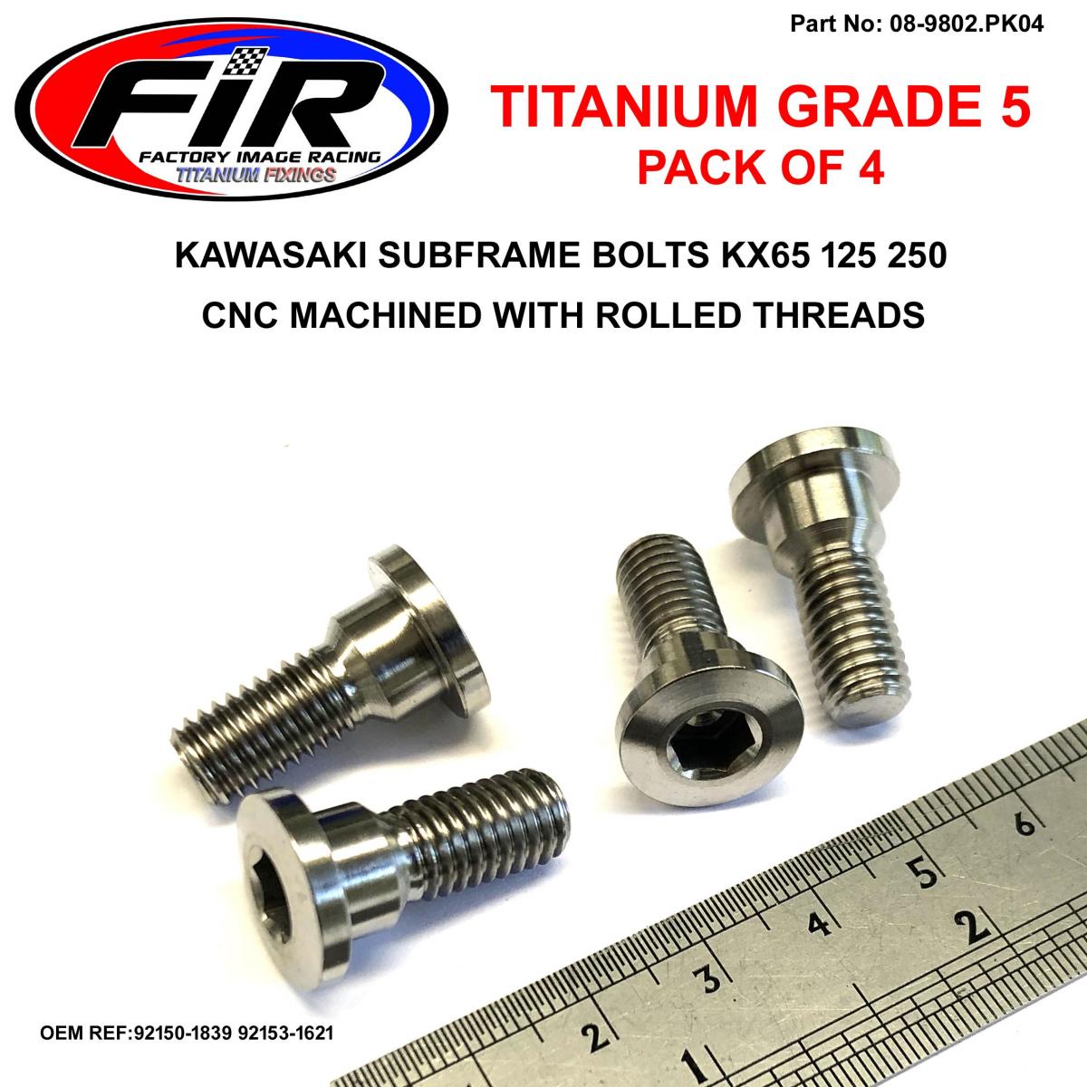 FIR Gr5 Sub Frame Bolts KX 65 125, 92150-1839 92153-1621 Pack of 4